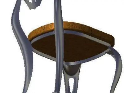 Medieval Transilvanian forged metal seat of Dracula 3D model