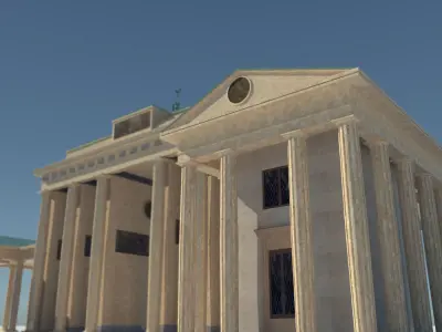 Brandenburg Gate Berlin Low-poly 3D model