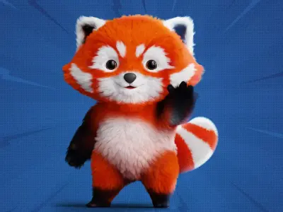 Cute cartoon panda Low poly Free low-poly 3D model