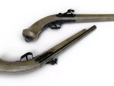 Cossack pistol Low-poly 3D model