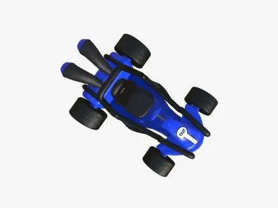 Cartoon Kart G02 Blue - Vehicle Racing Design Free low-poly 3D model