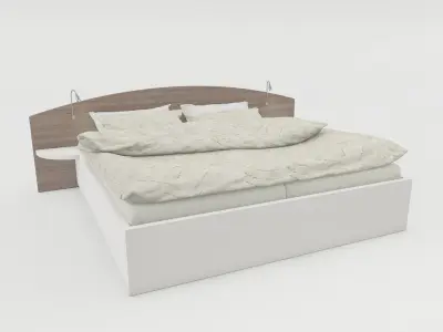 bed with accessories Free 3D model
