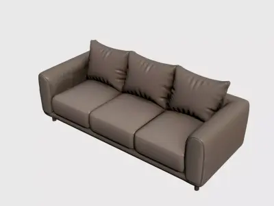 Modern Straight Sofa 3D Model Upholstered Seating to Interior 07 Free 3D model