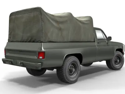 American military truck Low-poly 3D model