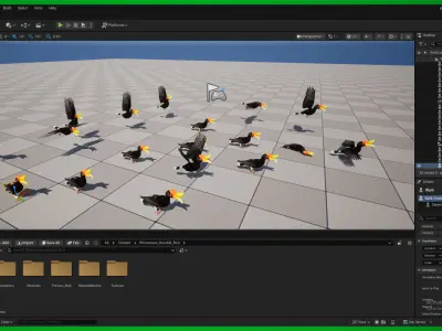 Rhinoceros Hornbill Bird Low-poly 3D model