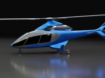 Hill Helicopter HX50 Low-poly 3D model
