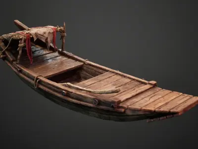 Stylized Chinese River Boat 3D model