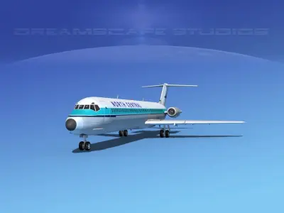 Douglas DC-9-50 North Central 3D model