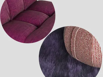 Armchair and Ottoman Pouf 3D model
