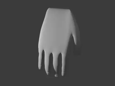3d Hand with nails 3D model