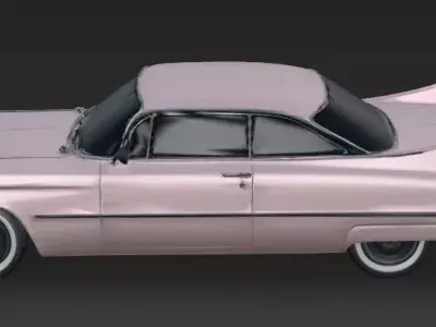 Classic Retro Luxury Pink Sedan Vehicle 3d model Low-poly 3D model