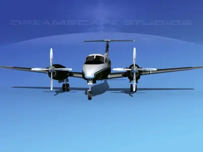 Beechcraft UC-12Q Huron V09 US Army 3D model