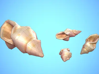 SHELL 01 CARTOON STYLIZED Low-poly 3D model