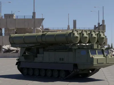 S-300VM Missile system Low-poly 3D model