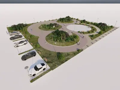 park-public park-Private Park Landscape 3D model