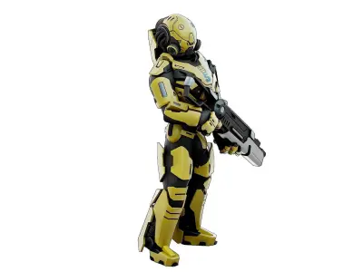 CYBORG SOLDIER RX-10 Rigged for Unreal Engine - Unity - MIXAMO 3D model