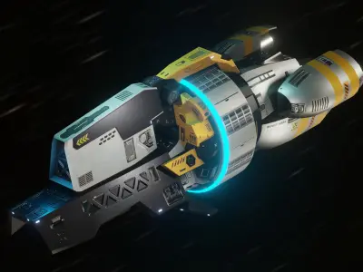 Gladius Spaceship Low-poly 3D model