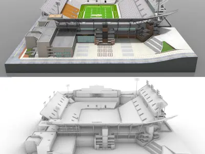 Bobby Dodd Stadium Low-poly 3D model