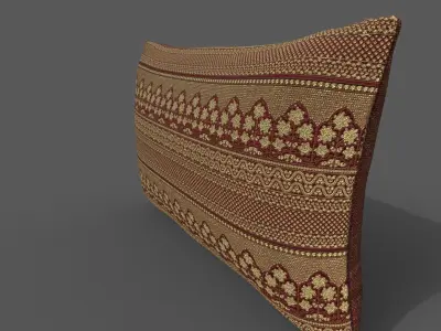 Cushion furniture Low-poly 3D model 4