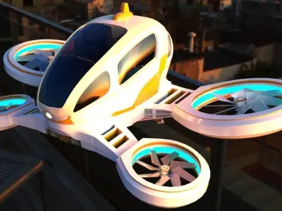 Passenger Drone Low-poly 3D model