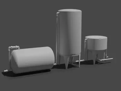 Seamless Tiled Vessels Low-poly 3D model