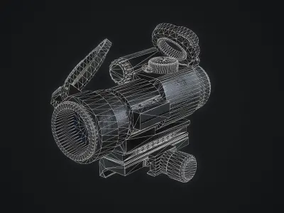 Sniper Scope Aimpoint PRO Weaver Low-poly 3D model