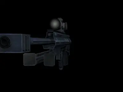 Barrett XM500 Sniper Rifle Low-poly 3D model