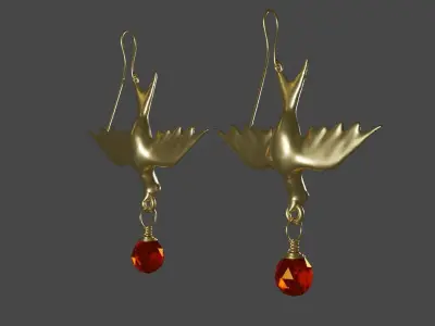 3 No Earrings  Low-poly 3D model