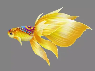 Cartoon goldfish mount Low-poly 3D model