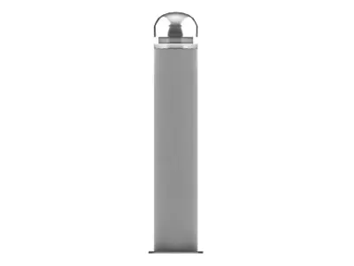 Grey Stainless Steel Bollard with Dome Top 3D model