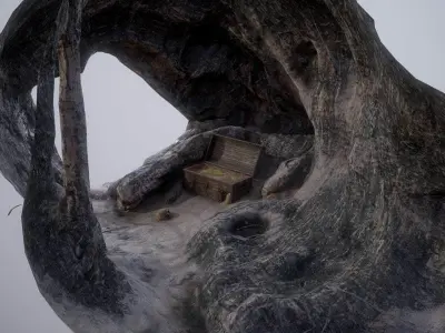 Pirate Treasure Environment Low-poly 3D model