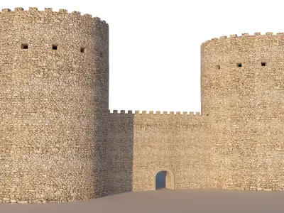 Ancient castle kit Low-poly 3D model