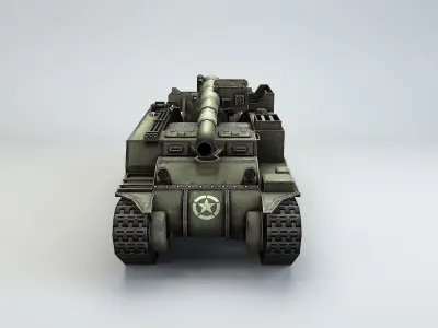 Low Poly M12 Gun Motor Carriage Low-poly 3D model