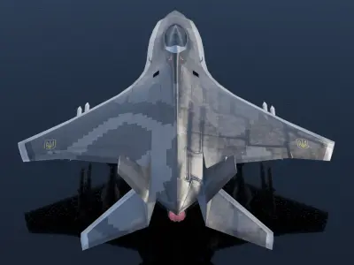 MIG-41 PAK DP concept fighter Low-poly 3D model