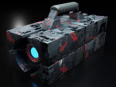 lantern 2 box with paint 3D model
