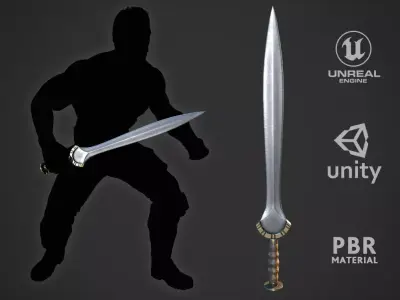 Celtic Sword Low-poly 3D model