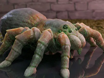 Spider Tarantula Low-poly 3D model