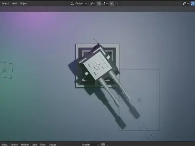 3D gun model 3d Turret animation Free low-poly 3D model