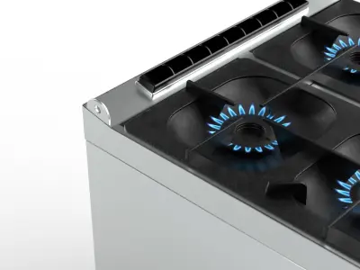 Commercial Gas Range with Oven 3D model