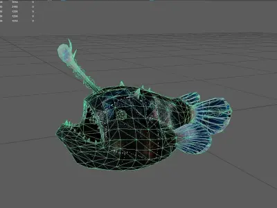 Monkfish Low-poly 3D model