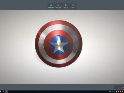 captian america sheeld Low-poly 3D model