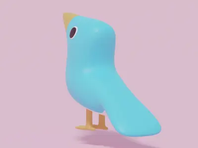 Cartoon Cute Bird 3D model