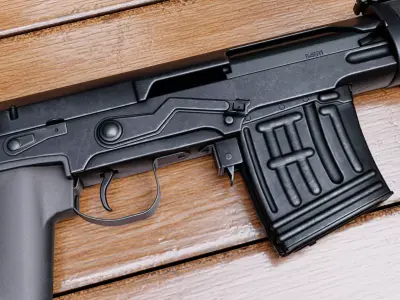 SVD rifle Low-poly 3D model