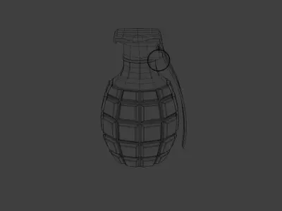 Low Poly Grenade Textured and Not Textured Free low-poly 3D model