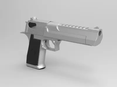 Deagle silver gun 3D model