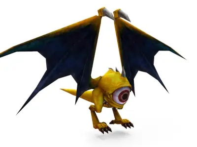 Bat 3D Model Rigged Low-poly 3D model