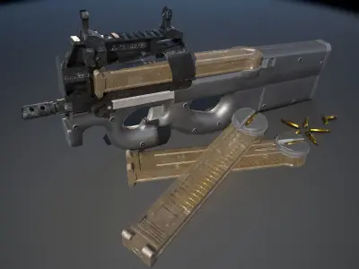 HIE Game Ready P90 D180521 Low-poly 3D model