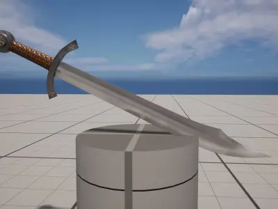 Falchion sword v1 Free low-poly 3D model