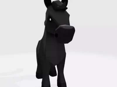 Cute Stylized ToonHorse 3D Character Low-poly 3D model