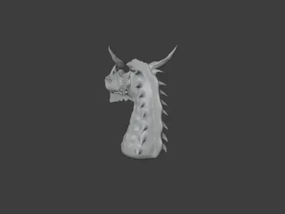 Beautiful dragon head made in Blender 3D 3D model